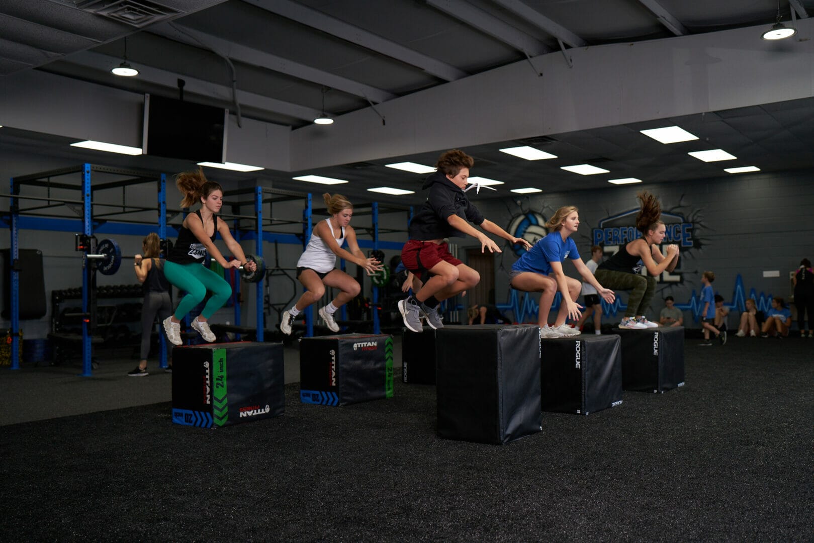 People training with Plyo boxes at Sports Center Performance Zone